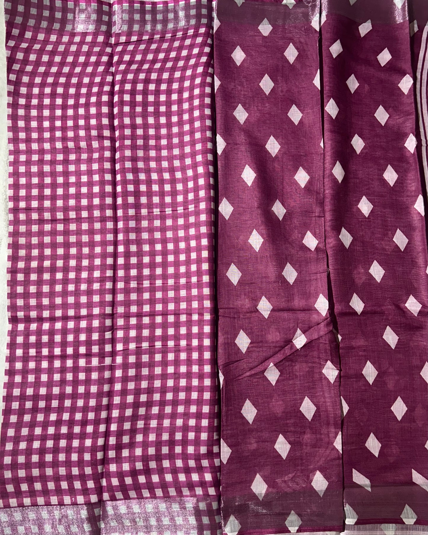 Nayanathara inspired checks saree in pink