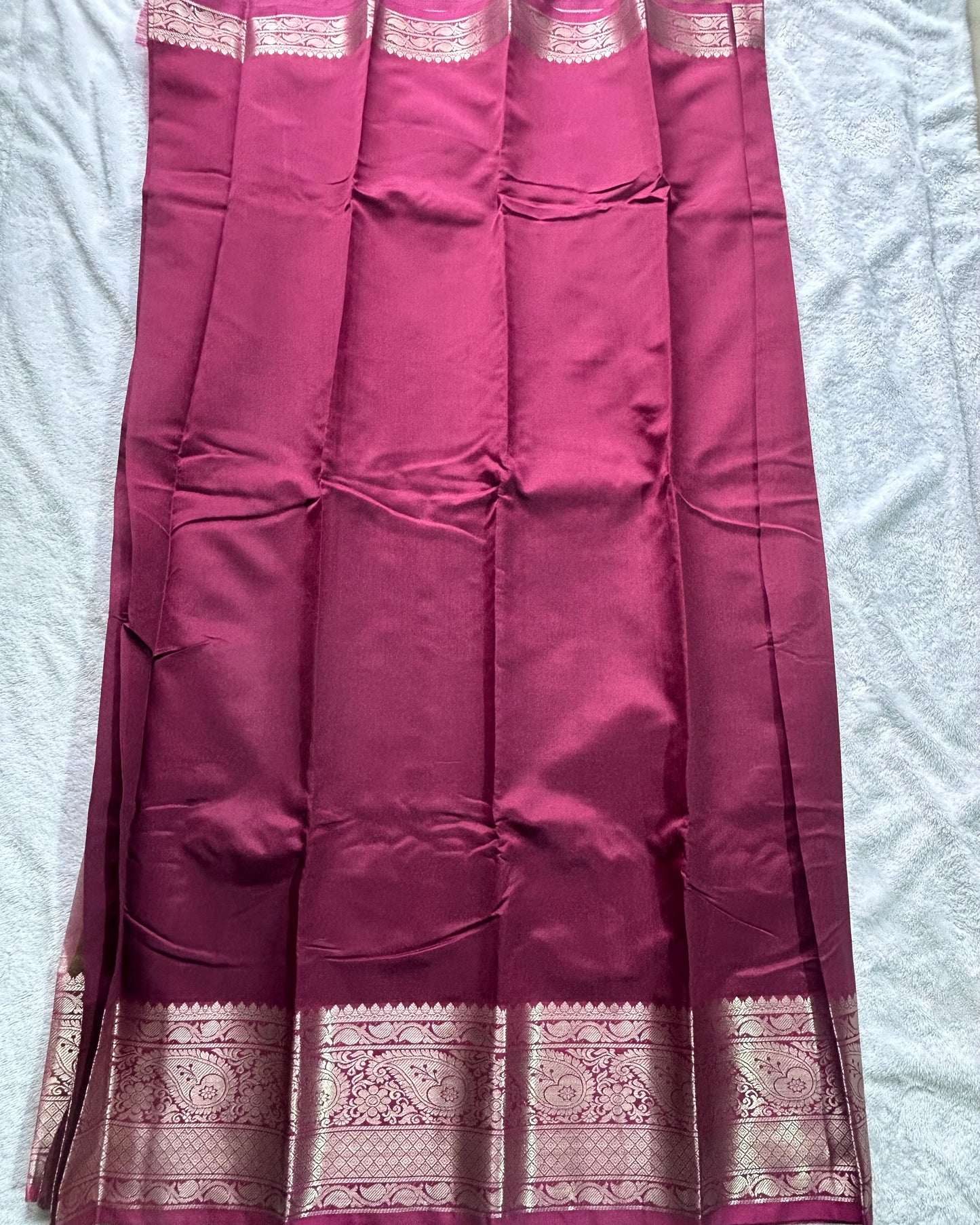 Maroon with light mehndi green blouse semi silk saree