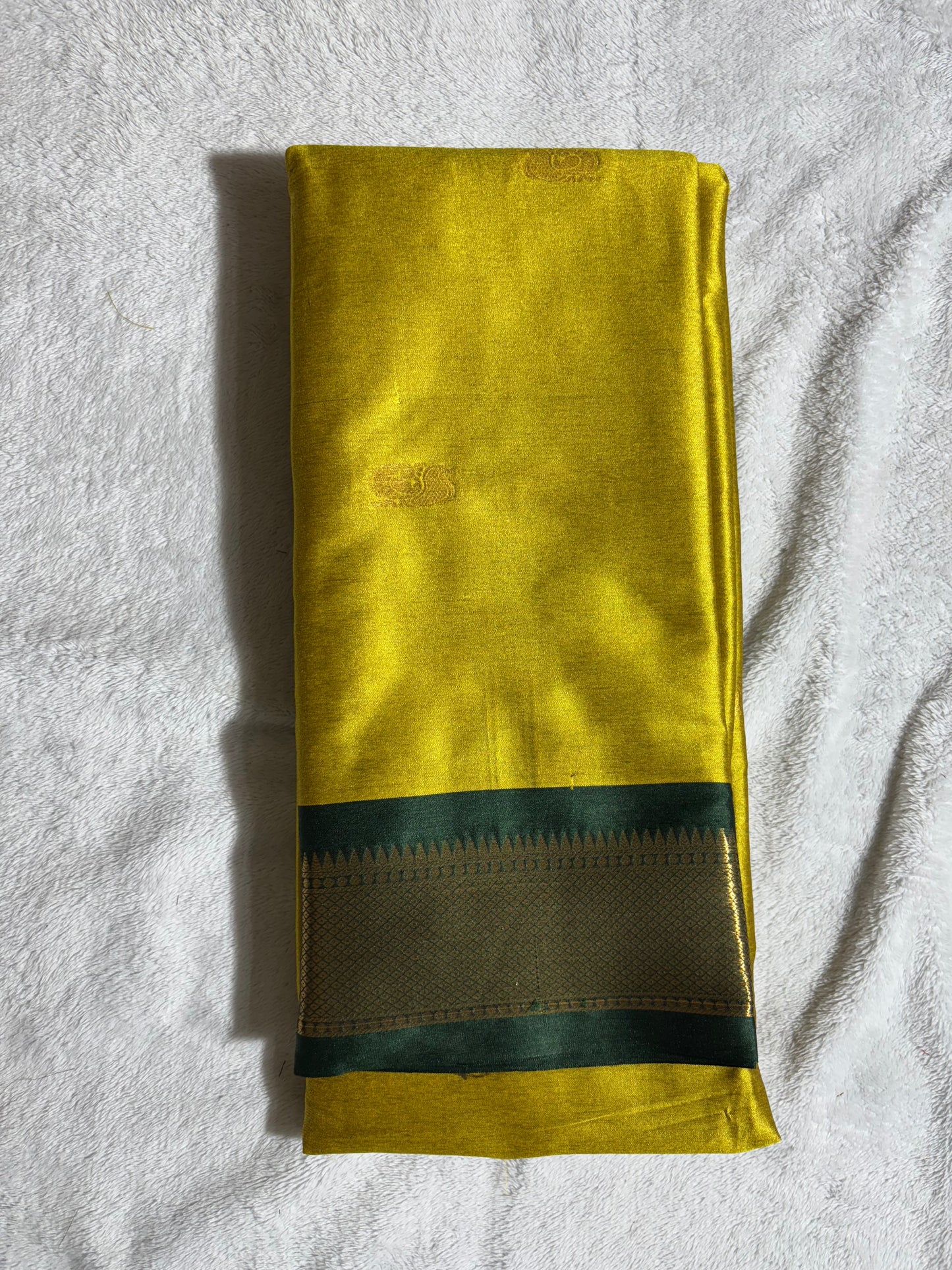 Parrot green with bottle green silk cotton saree
