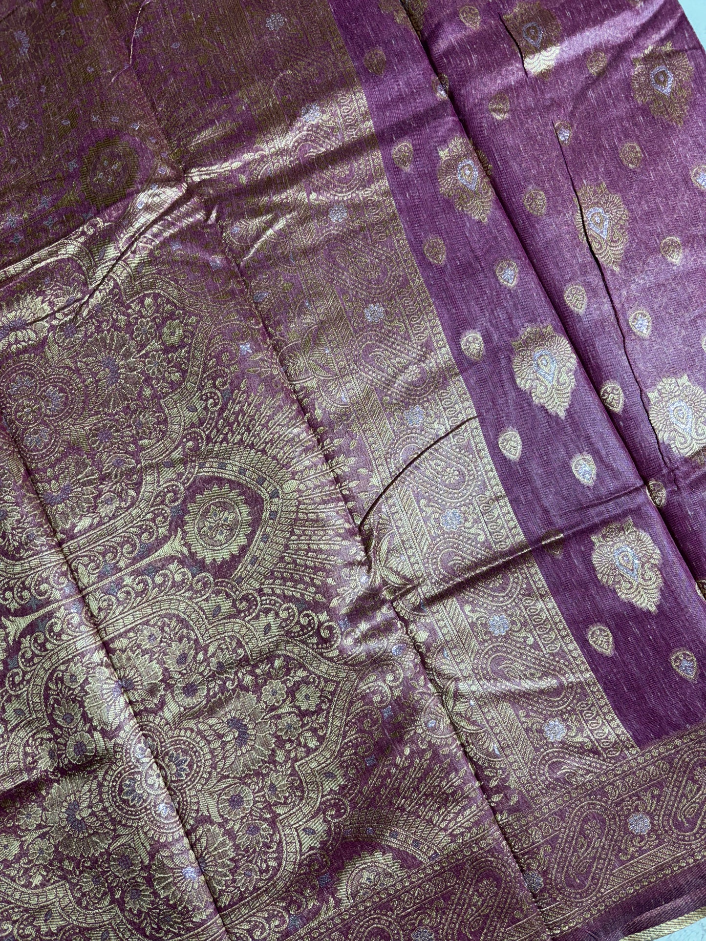 Onion pink cotton silk saree