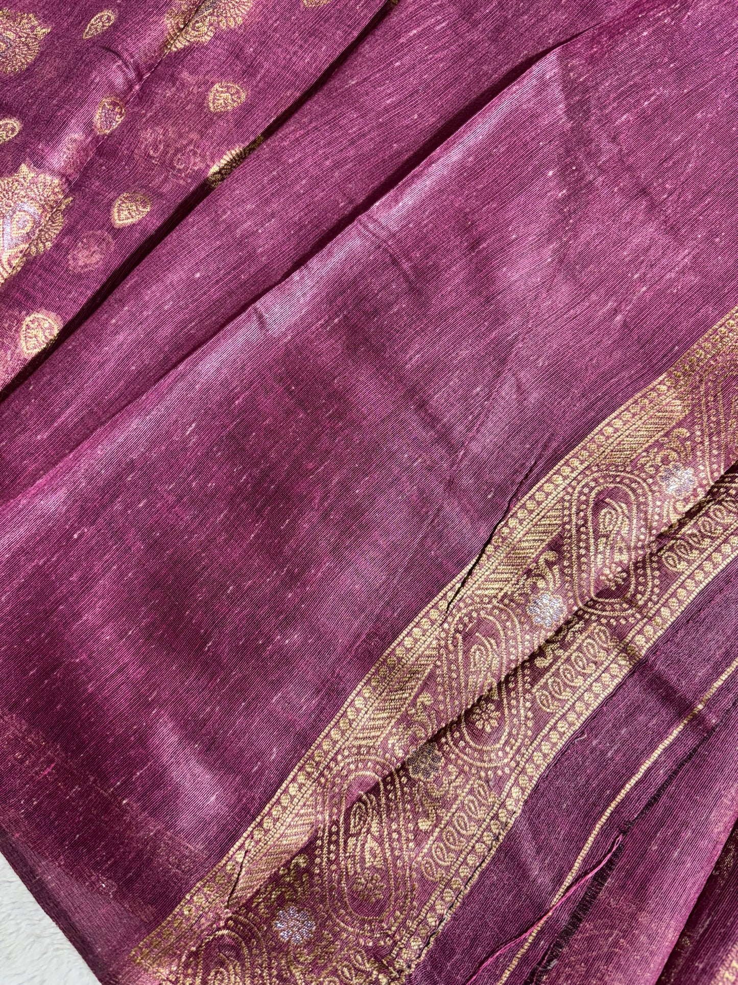 Onion pink cotton silk saree