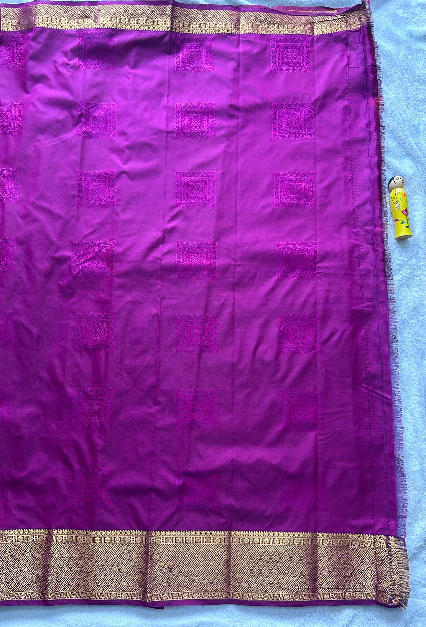 Red with Purple blouse Kanchipuram handloom soft silk saree