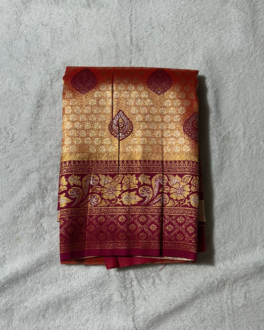 Orange with Pink Banaras Kanchipuram silk saree