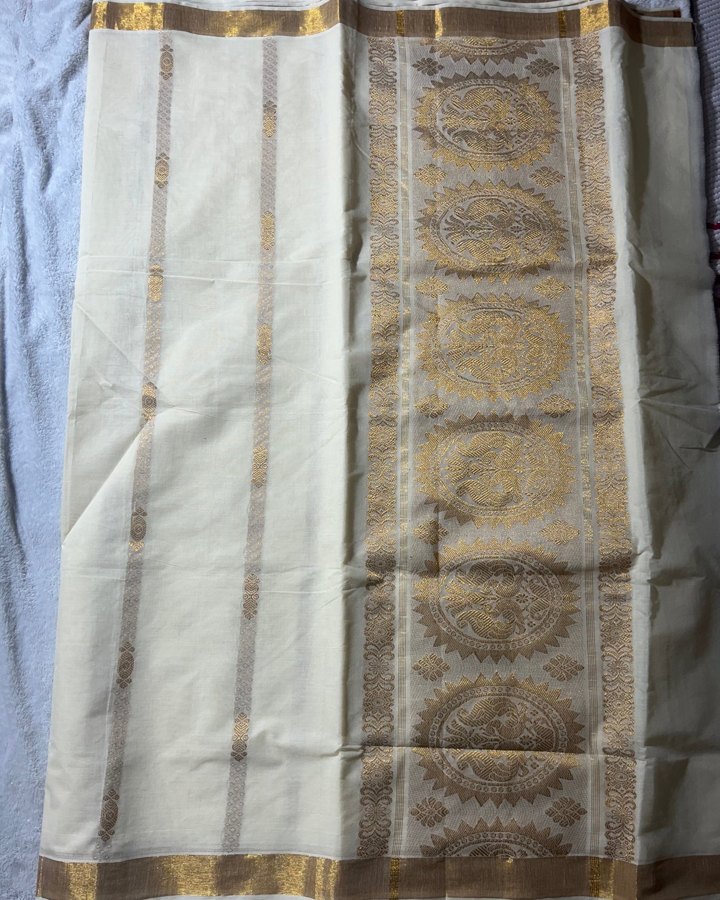 Onam special collection Kerala saree with Rich Pallu with peacock design and with blouse