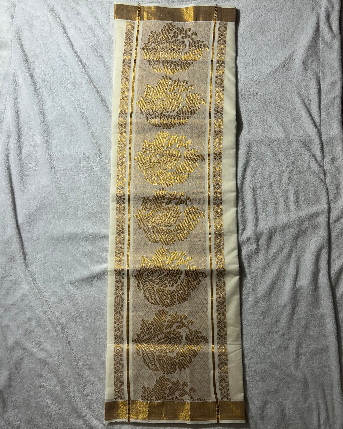 Onam special collection Kerala saree with Rich Pallu with Leaf design and with blouse
