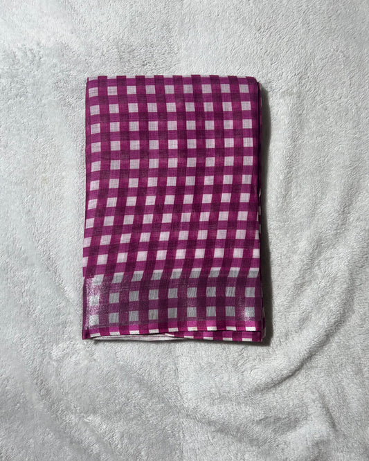 Nayanathara inspired checks saree in pink