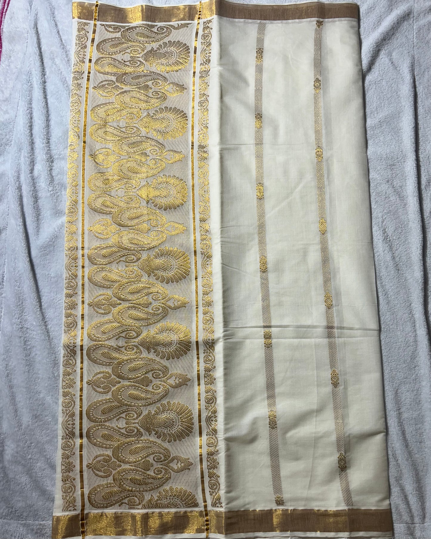 Onam special collection Kerala saree with Rich Pallu with Mango design and with blouse
