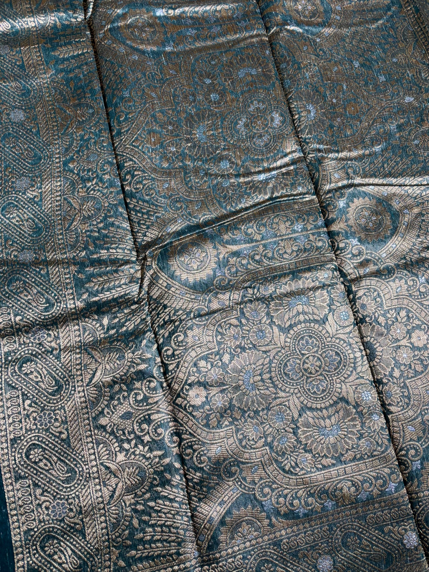 Green cotton silk saree