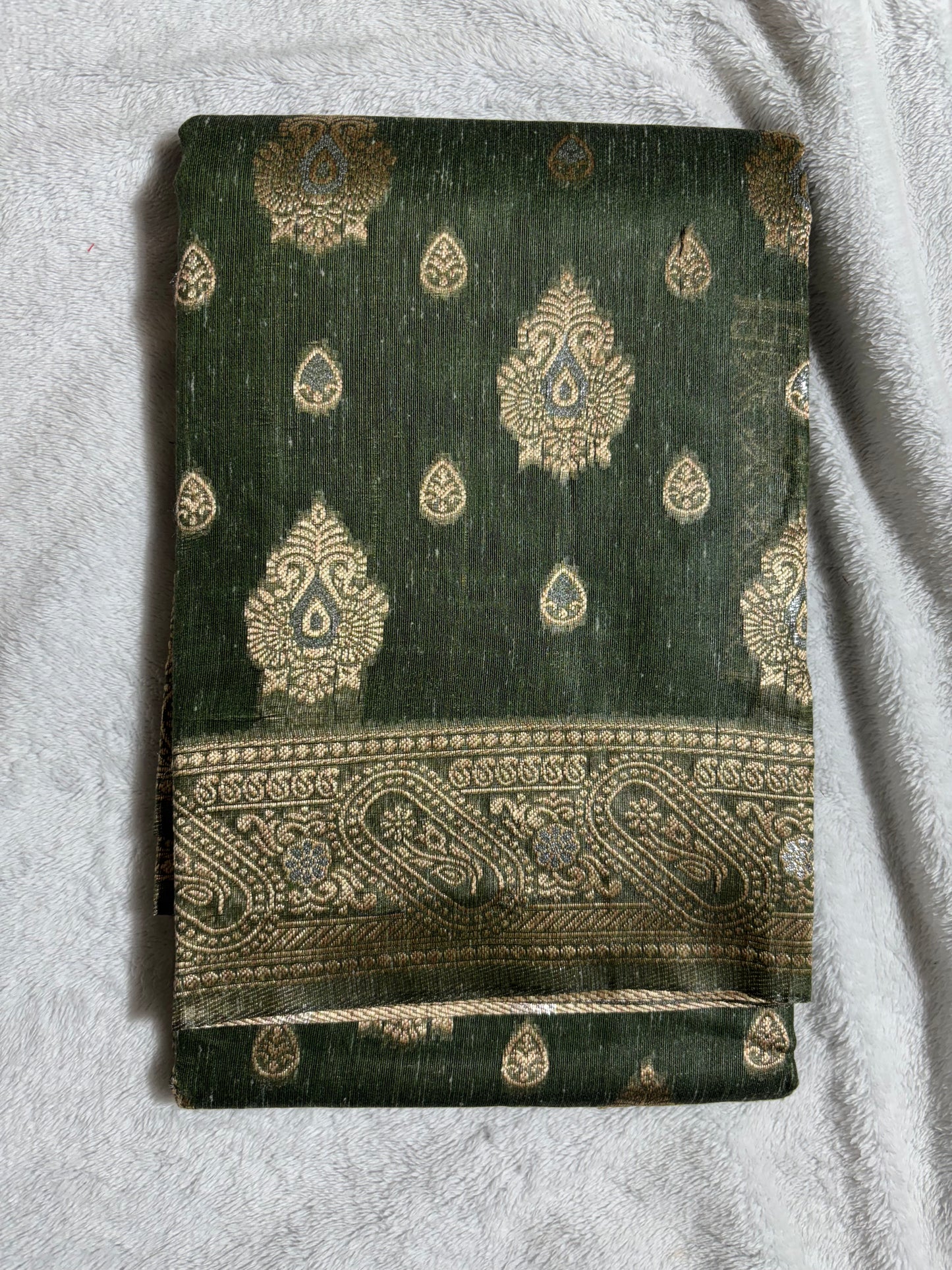 Mehendi green cotton silk saree