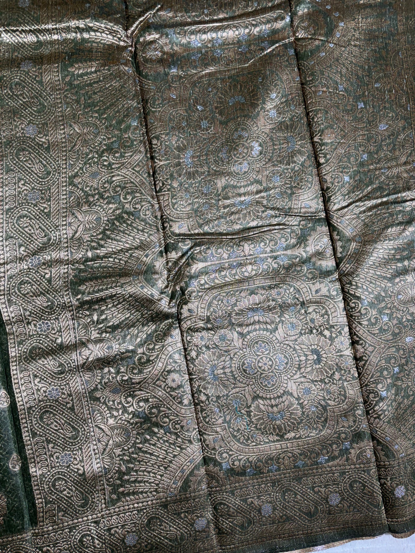 Mehendi green cotton silk saree
