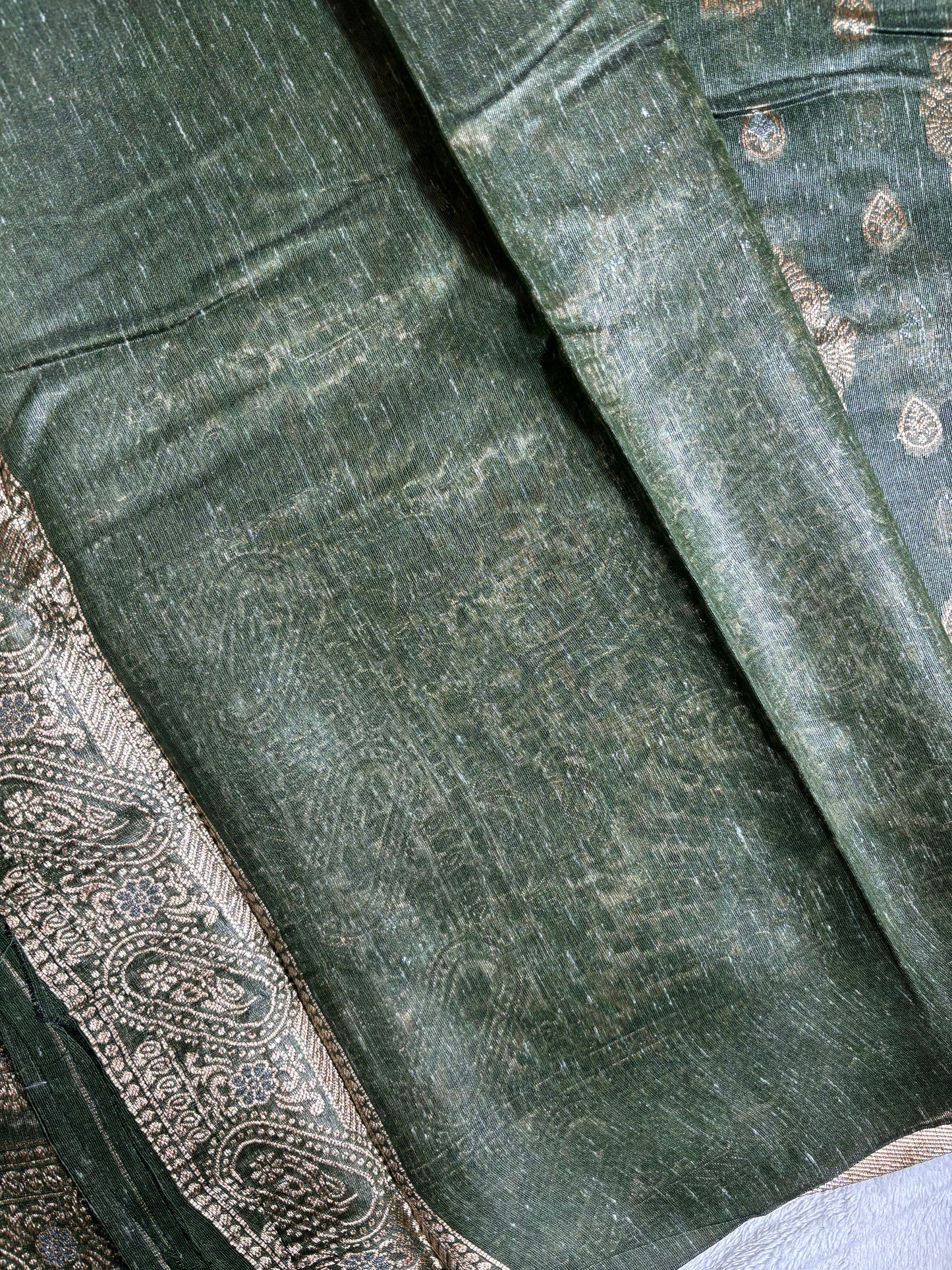 Mehendi green cotton silk saree