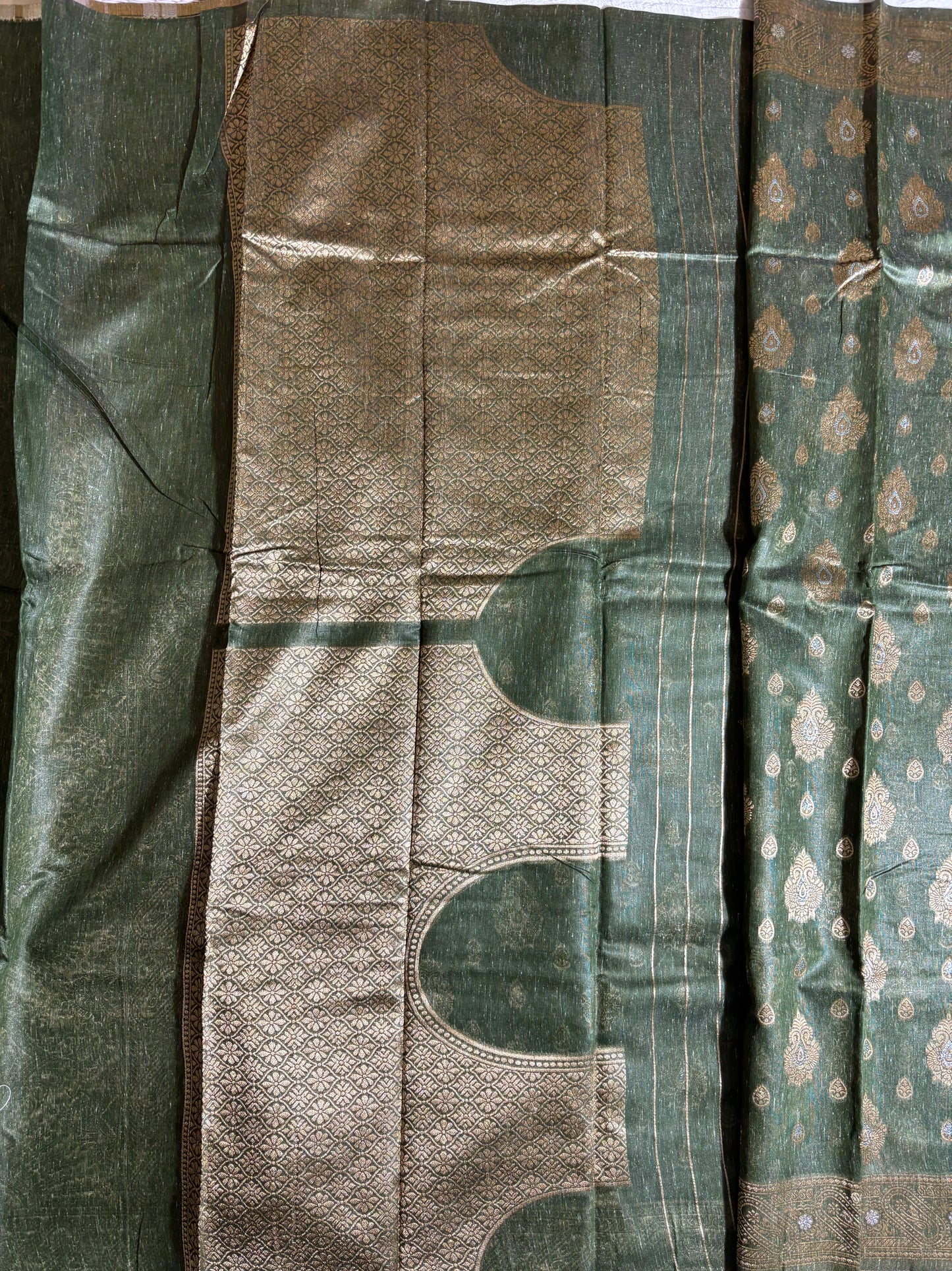 Mehendi green cotton silk saree