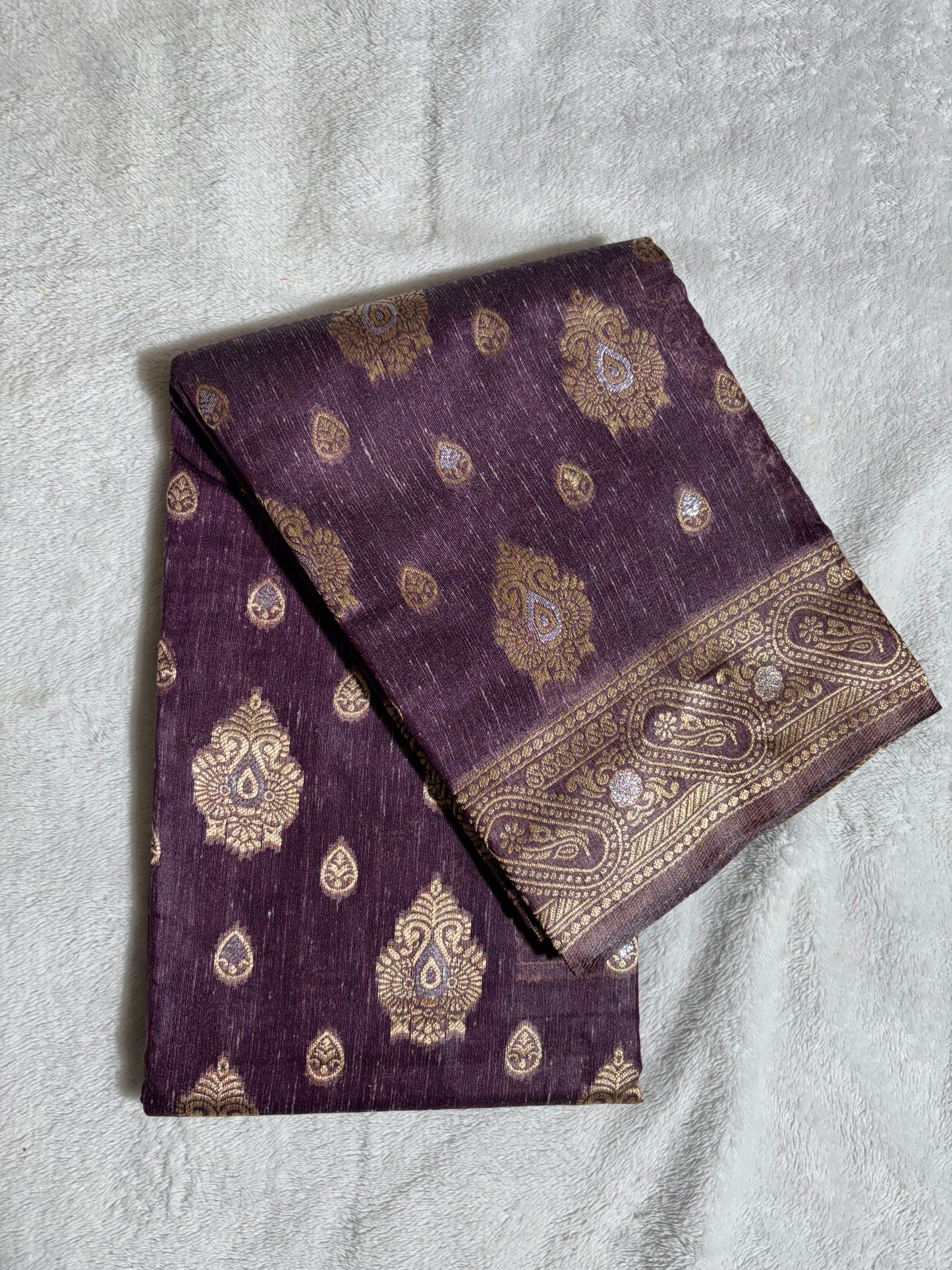 Violet cotton silk saree
