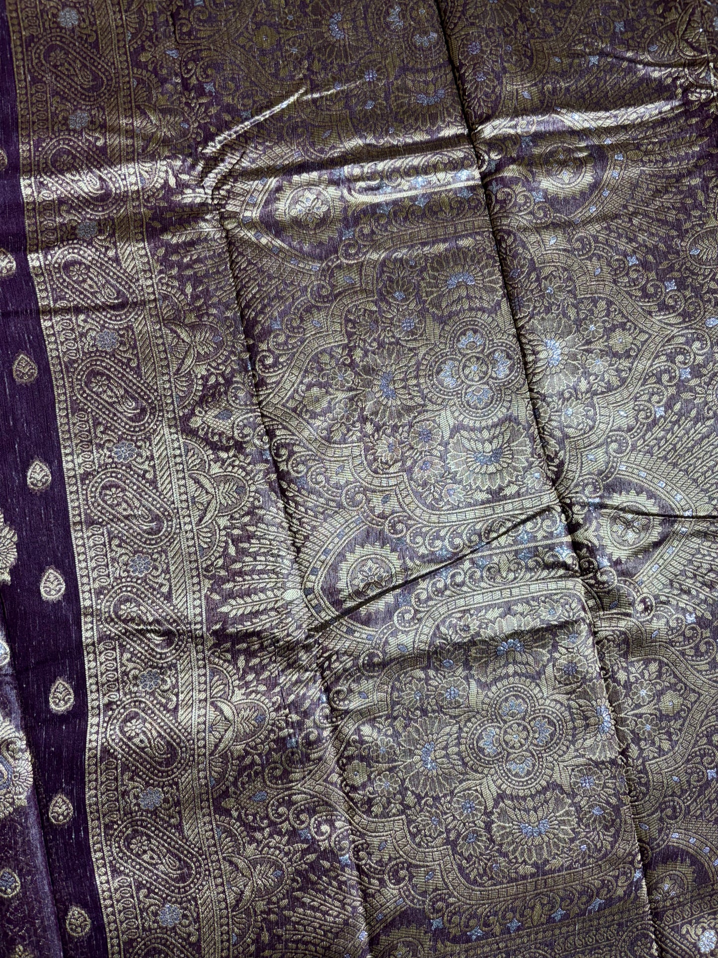 Violet cotton silk saree