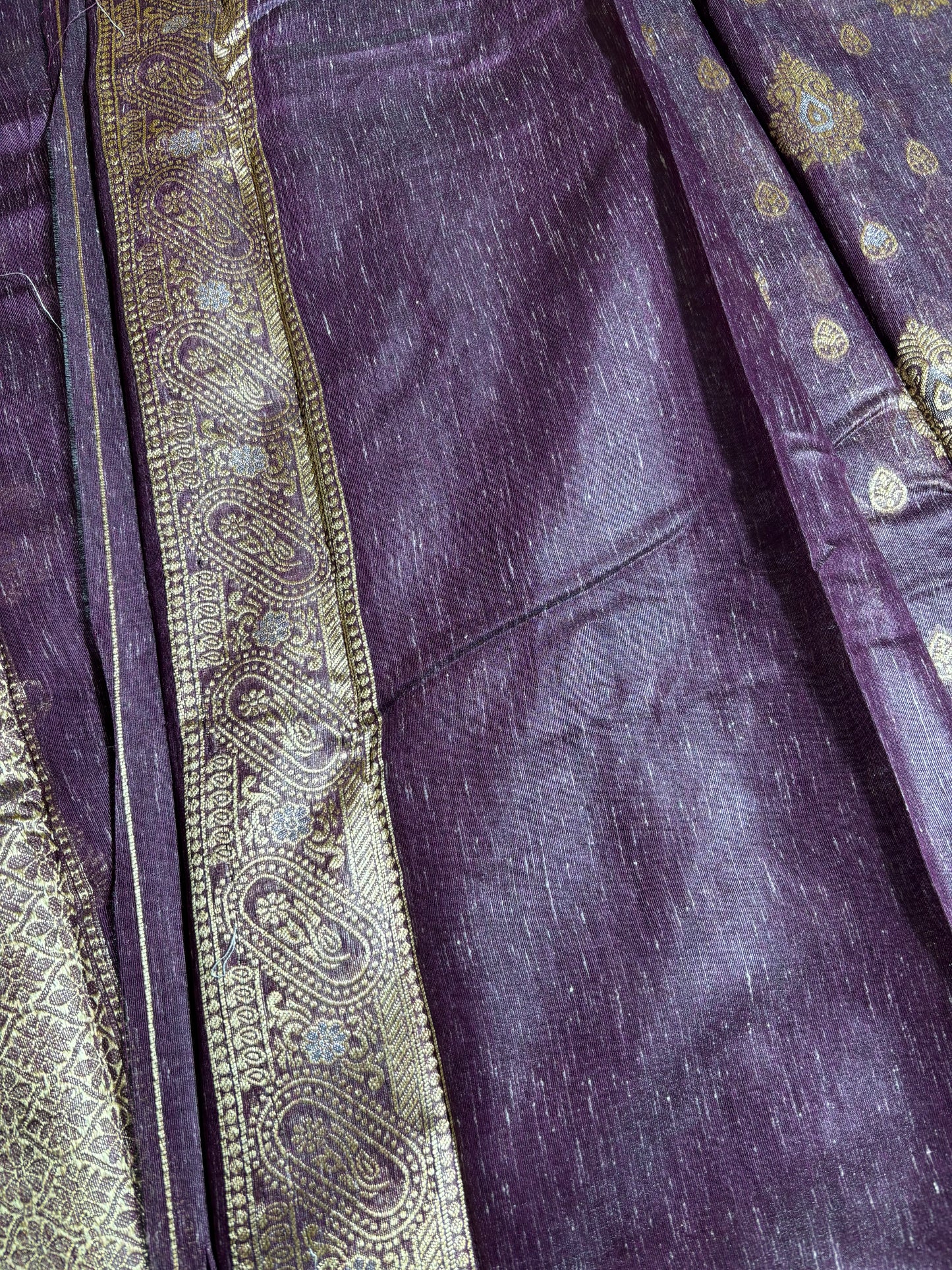 Violet cotton silk saree