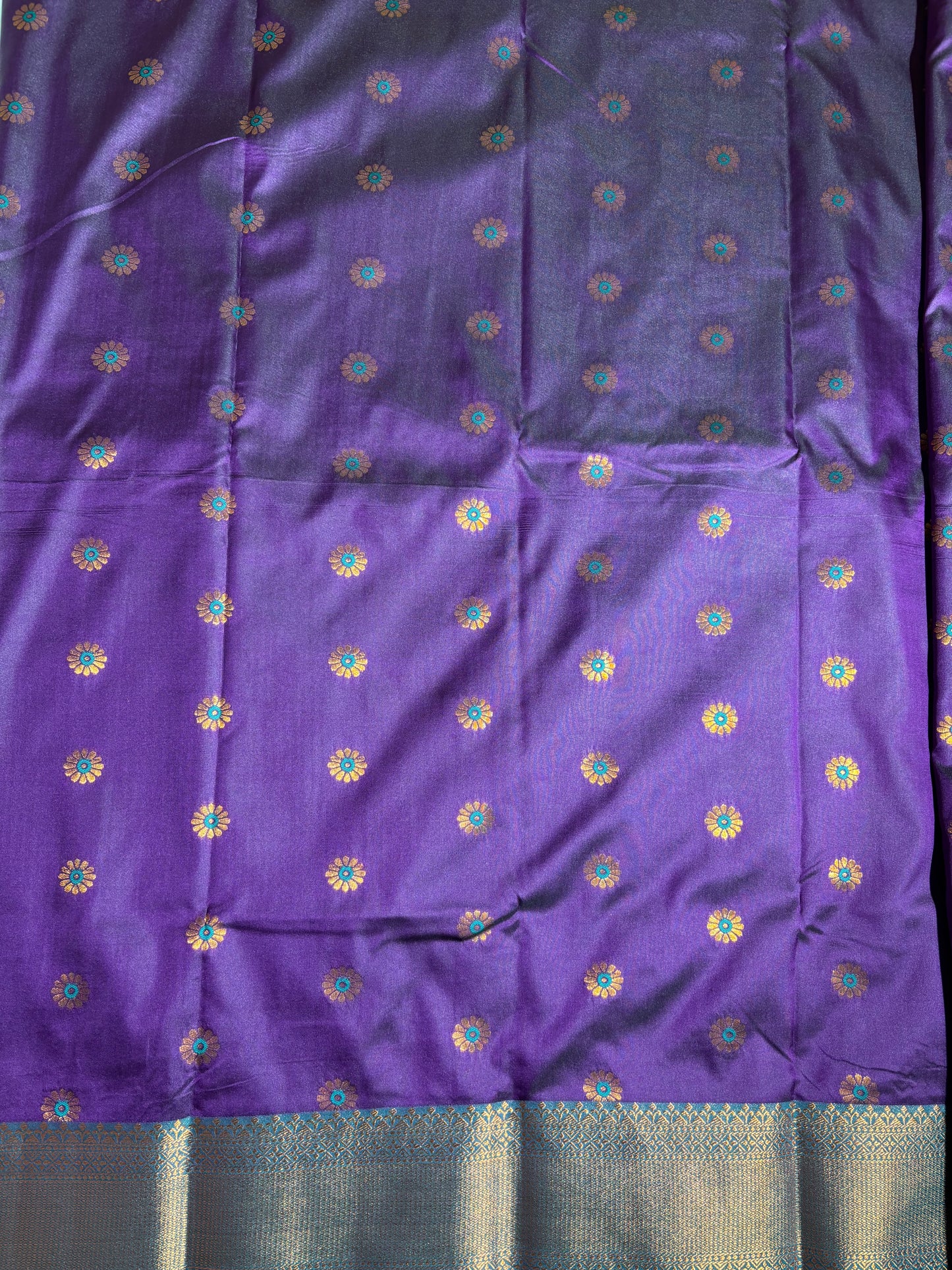Purple with Green soft silk saree