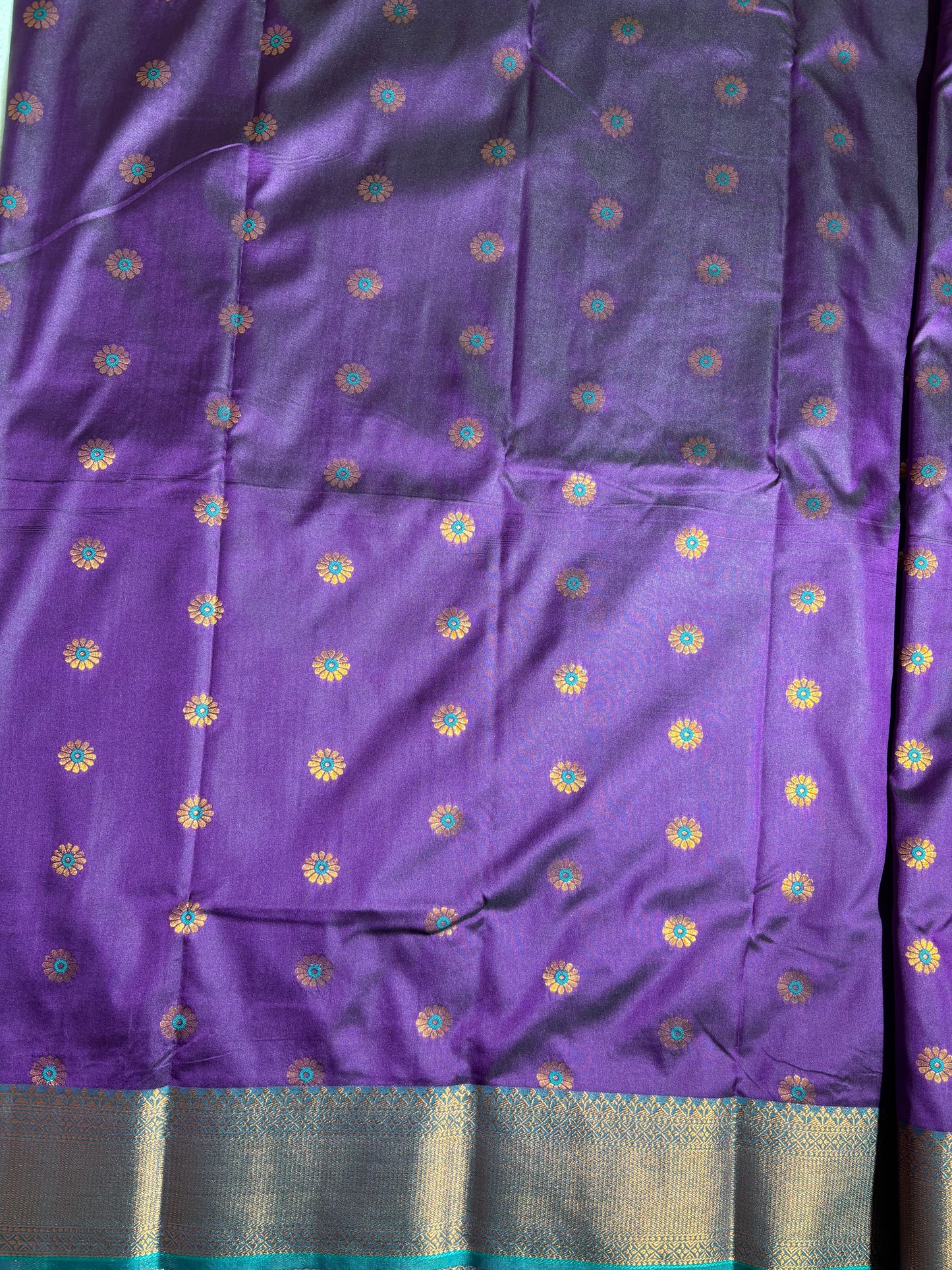 Purple with Green soft silk saree